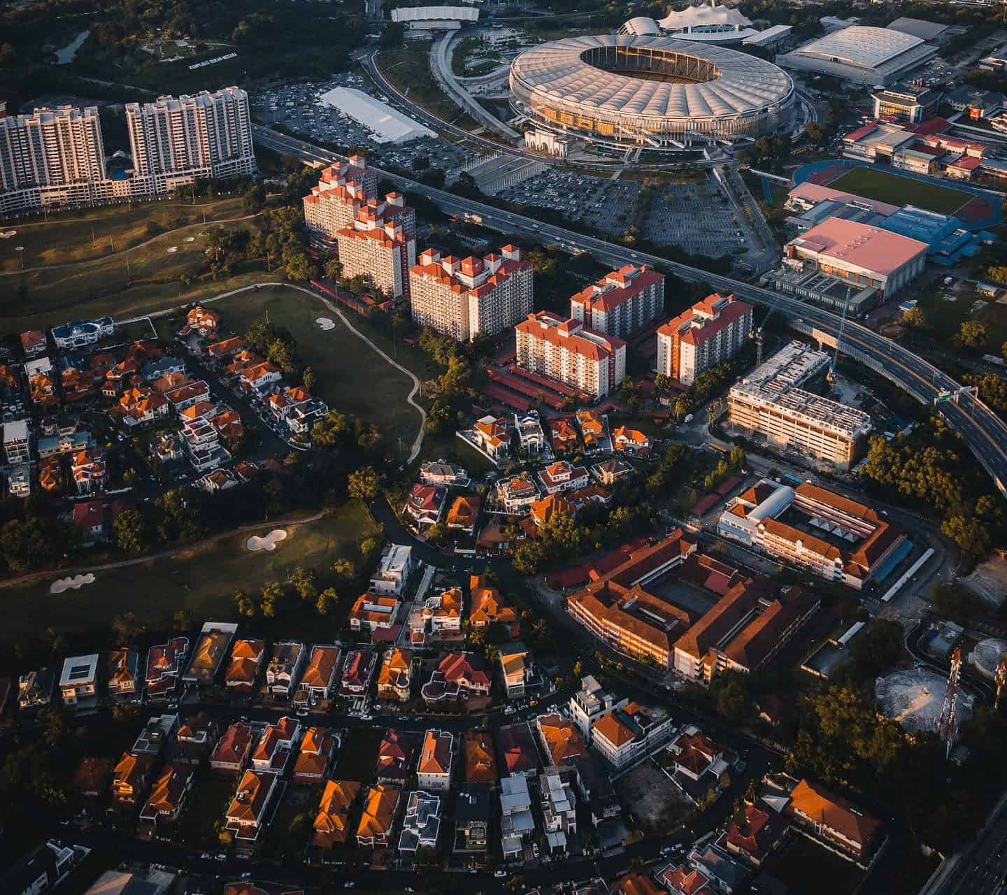 ariel view of sri petaling city